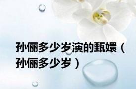 孙俪多少岁演的甄嬛（孙俪多少岁）