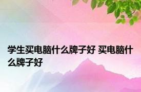 学生买电脑什么牌子好 买电脑什么牌子好 