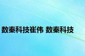 数秦科技崔伟 数秦科技 