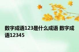 数字成语123是什么成语 数字成语12345 