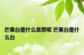 芒果台是什么意思呢 芒果台是什么台 