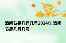 清明节是几月几号2024年 清明节是几月几号 