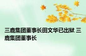 三鹿集团董事长田文华已出狱 三鹿集团董事长 