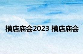 横店庙会2023 横店庙会 