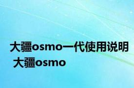 大疆osmo一代使用说明 大疆osmo 