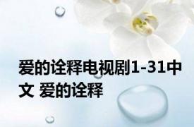 爱的诠释电视剧1-31中文 爱的诠释 