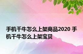 手机千牛怎么上架商品2020 手机千牛怎么上架宝贝 