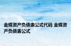 金蝶资产负债表公式代码 金蝶资产负债表公式 