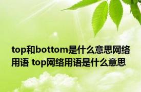 top和bottom是什么意思网络用语 top网络用语是什么意思 