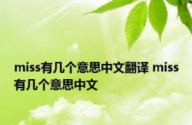 miss有几个意思中文翻译 miss有几个意思中文 