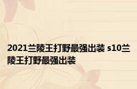 2021兰陵王打野最强出装 s10兰陵王打野最强出装 