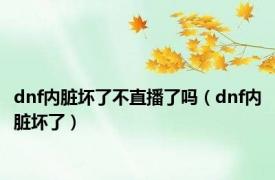 dnf内脏坏了不直播了吗（dnf内脏坏了）