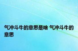 气冲斗牛的意思是啥 气冲斗牛的意思 