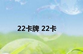 22卡牌 22卡 