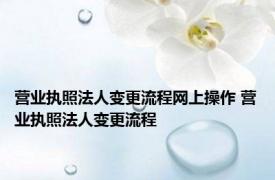 营业执照法人变更流程网上操作 营业执照法人变更流程 