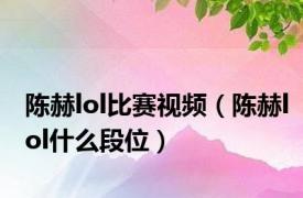 陈赫lol比赛视频（陈赫lol什么段位）