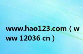 www.hao123.com（www 12036 cn）