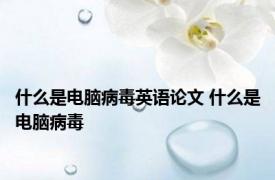 什么是电脑病毒英语论文 什么是电脑病毒 