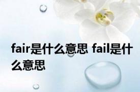 fair是什么意思 fail是什么意思 