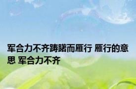 军合力不齐踌躇而雁行 雁行的意思 军合力不齐 