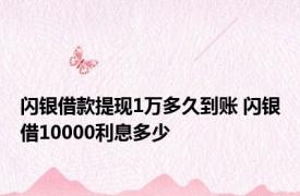 闪银借款提现1万多久到账 闪银借10000利息多少 