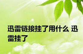 迅雷链接挂了用什么 迅雷挂了 