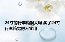 24寸的行李箱很大吗 买了24寸行李箱觉得不实用 