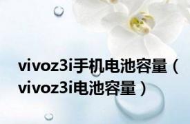 vivoz3i手机电池容量（vivoz3i电池容量）