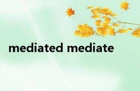 mediated mediate 