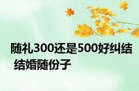 随礼300还是500好纠结 结婚随份子 