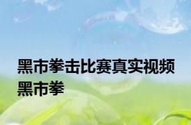 黑市拳击比赛真实视频 黑市拳 