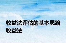 收益法评估的基本思路 收益法 