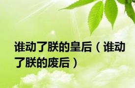 谁动了朕的皇后（谁动了朕的废后）