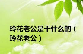 玲花老公是干什么的（玲花老公）