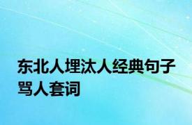 东北人埋汰人经典句子 骂人套词 