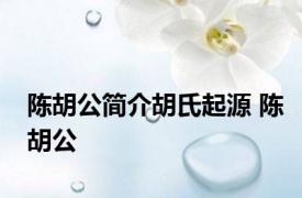 陈胡公简介胡氏起源 陈胡公 