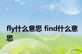 fly什么意思 find什么意思 