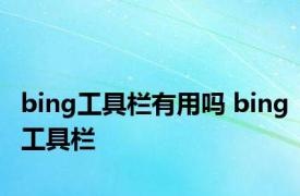 bing工具栏有用吗 bing工具栏 