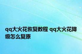 qq大火花恢复教程 qq大火花降级怎么复原 