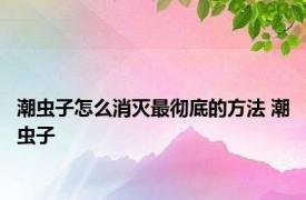 潮虫子怎么消灭最彻底的方法 潮虫子 