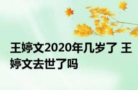 王婷文2020年几岁了 王婷文去世了吗 