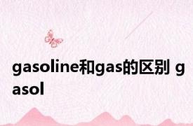 gasoline和gas的区别 gasol 