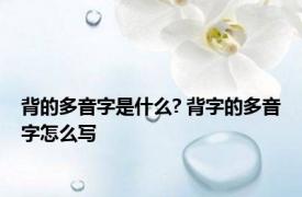 背的多音字是什么? 背字的多音字怎么写 