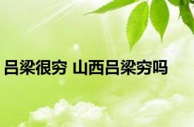 吕梁很穷 山西吕梁穷吗 