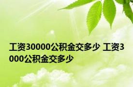 工资30000公积金交多少 工资3000公积金交多少 