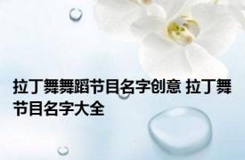 拉丁舞舞蹈节目名字创意 拉丁舞节目名字大全 