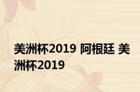 美洲杯2019 阿根廷 美洲杯2019 