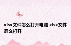 xlsx文件怎么打开电脑 xlsx文件怎么打开 