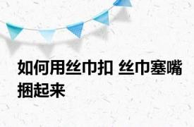 如何用丝巾扣 丝巾塞嘴捆起来 