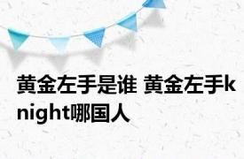 黄金左手是谁 黄金左手knight哪国人 